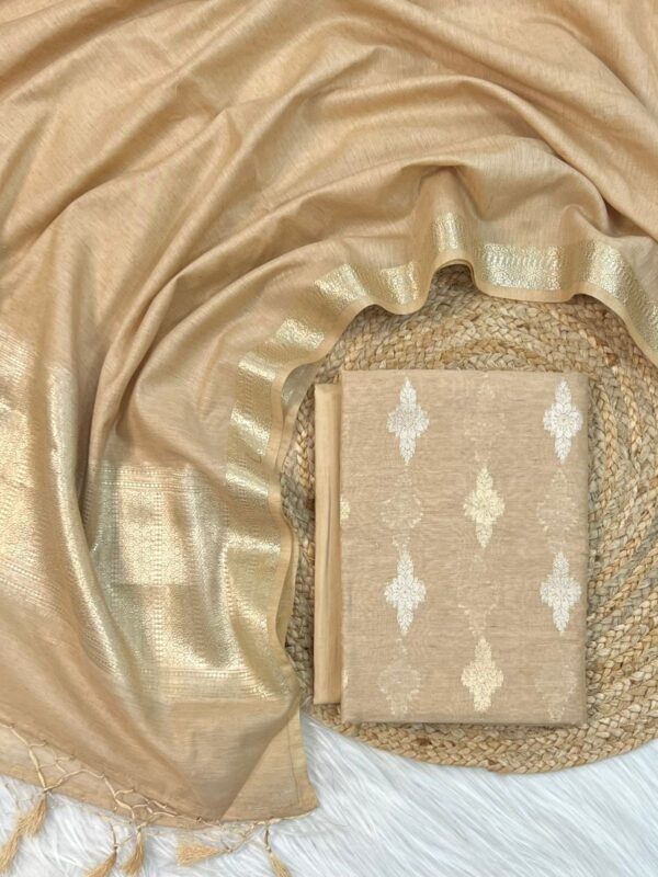 banarasi linen zari booti salwar kameez | latest indian ethnic festive wear