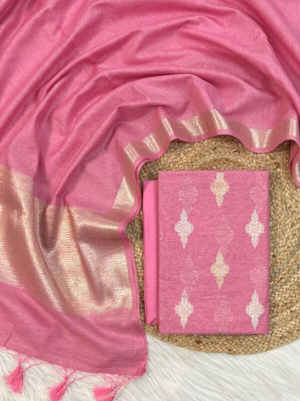 banarasi linen zari booti salwar kameez | latest indian ethnic festive wear