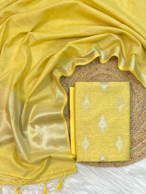 banarasi linen zari booti salwar kameez | latest indian ethnic festive wear