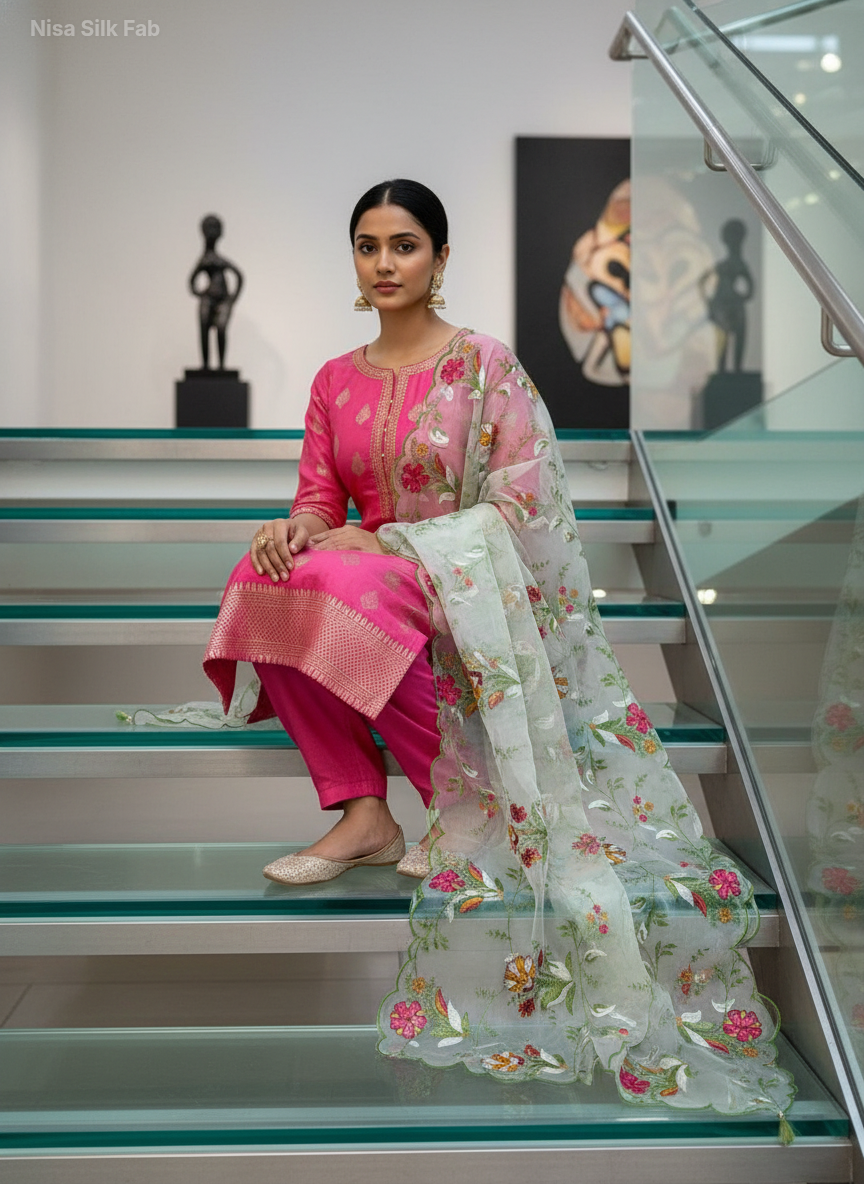 Exclusive Banarasi Unstitched Salwar Kameez with Dupatta