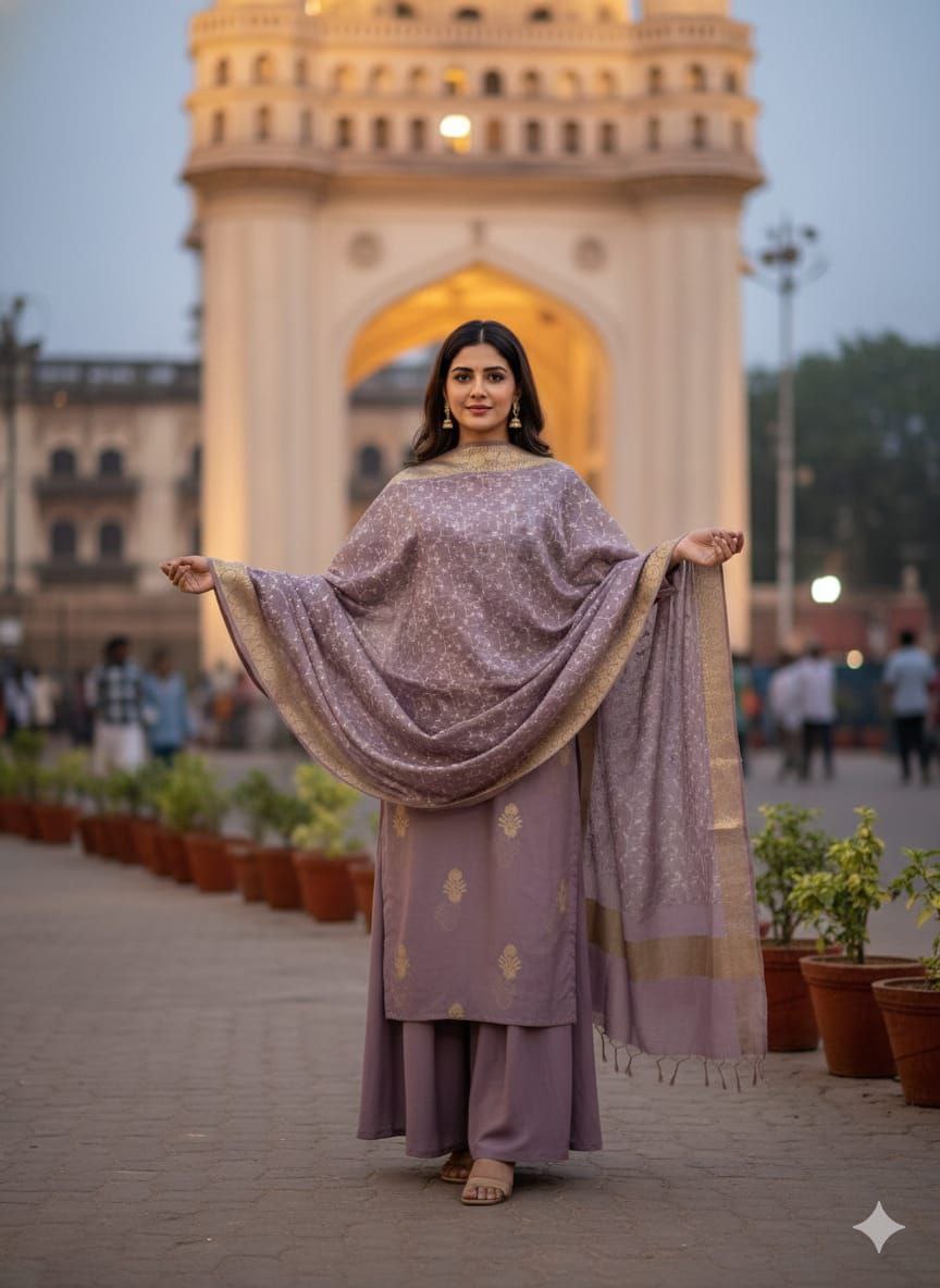 Banarasi Unstitched Salwar Kameez | Exquisite Zari Weaving