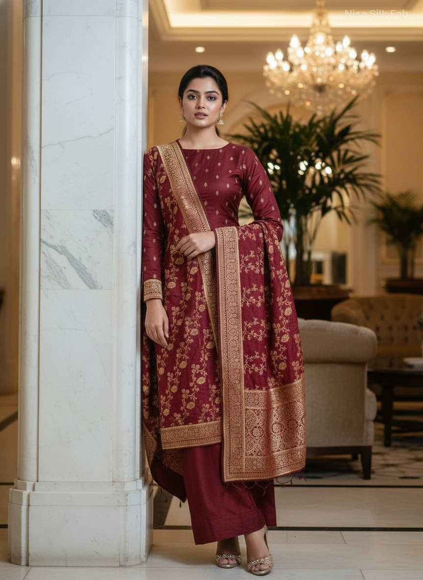 Exclusive Banarasi Unstitched Salwar Kameez with Dupatta