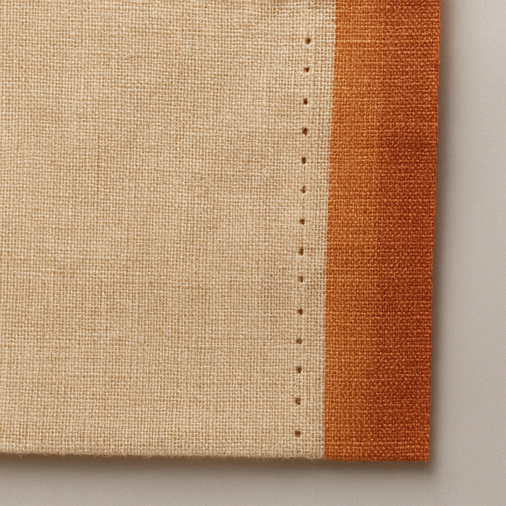 How to Identify Authentic Handloom Banarasi Sarees Close-up of the saree border showing the characteristic pin marks — tiny evenly spaced holes along the selvedge, photographed against a contrasting background